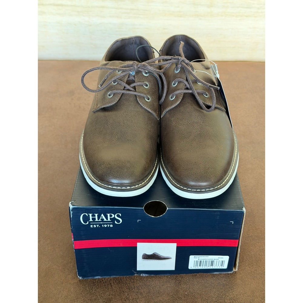 Chaps Flexx Mens Brown Casual Oxford Shoes  Lace Up Sneakers MNCH42023AU002 NIB